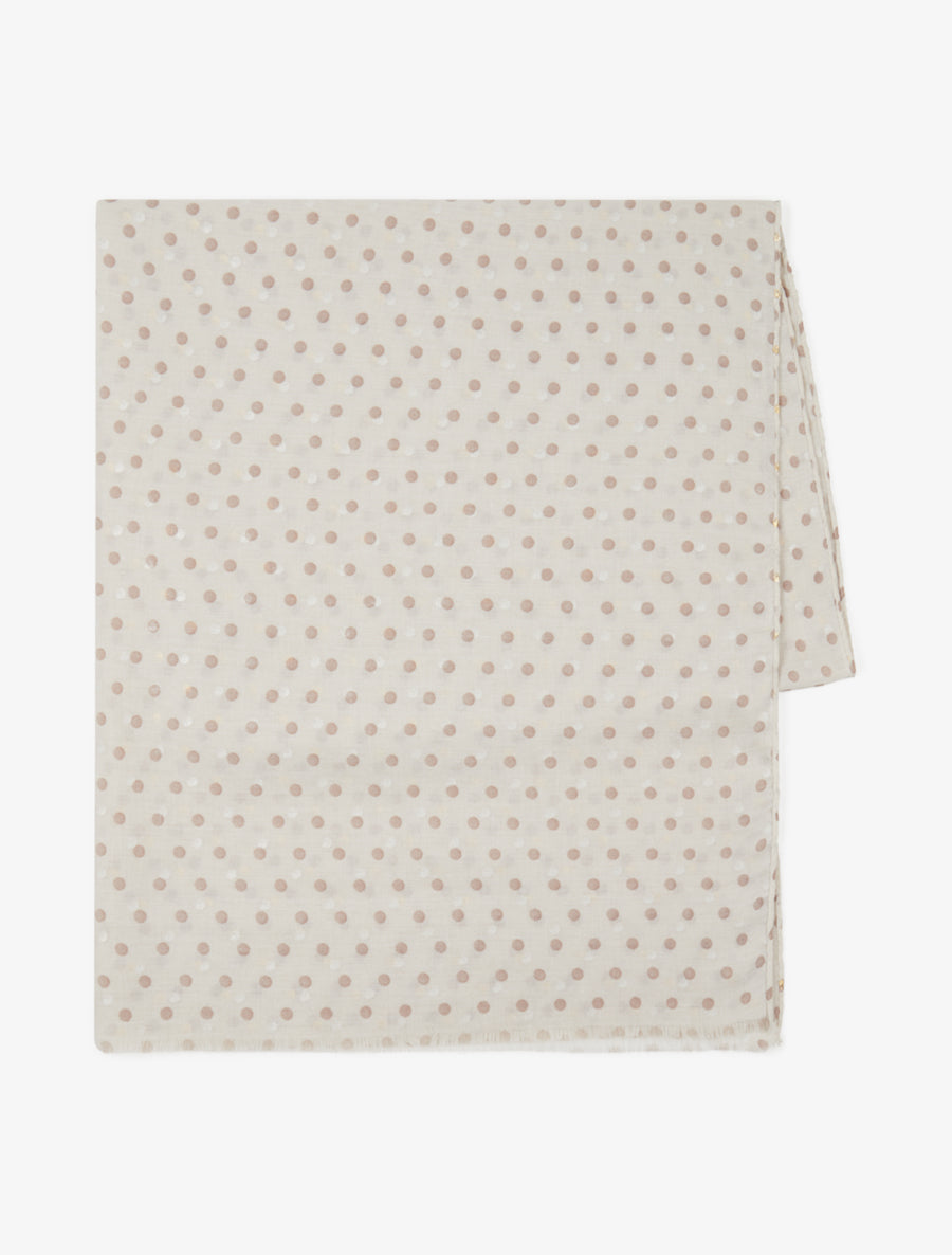 Foulard à imprimé points irisés - Beige - 2