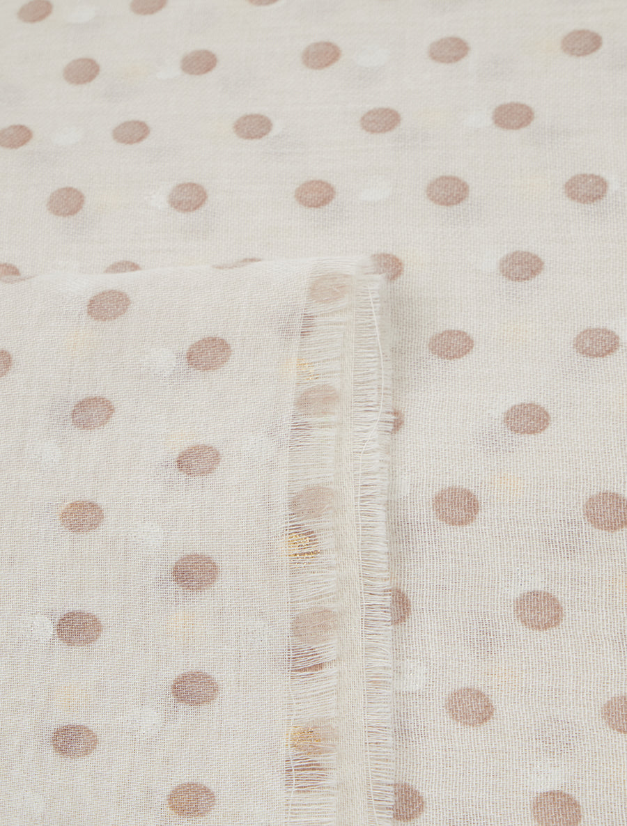 Foulard à imprimé points irisés - Beige - 3