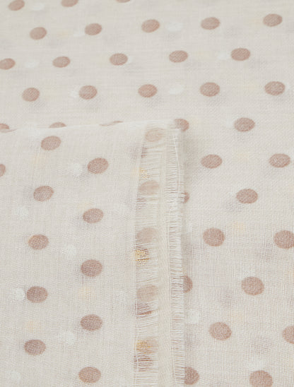 Foulard à imprimé points irisés - Beige - 3