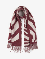 Echarpe à imprimé coeurs concentriques - Bordeaux - 1