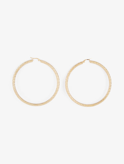 Grandes créoles texturées - Or - 2