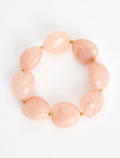 Bracelet à perles en résine - Rose - 2