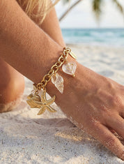 Bracelet fantaisie à motif marins et coeur - Blanc - 1