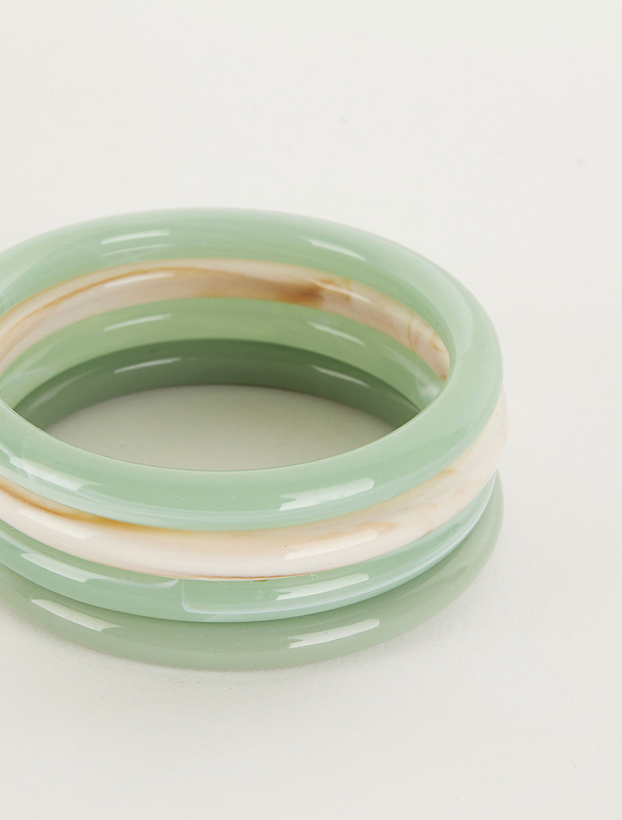 Ensemble de 4 joncs en résine colorée - Vert d&