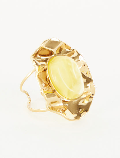 Bague martelée ornée d&