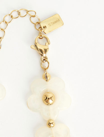 Collier motif floral - Beige - 3