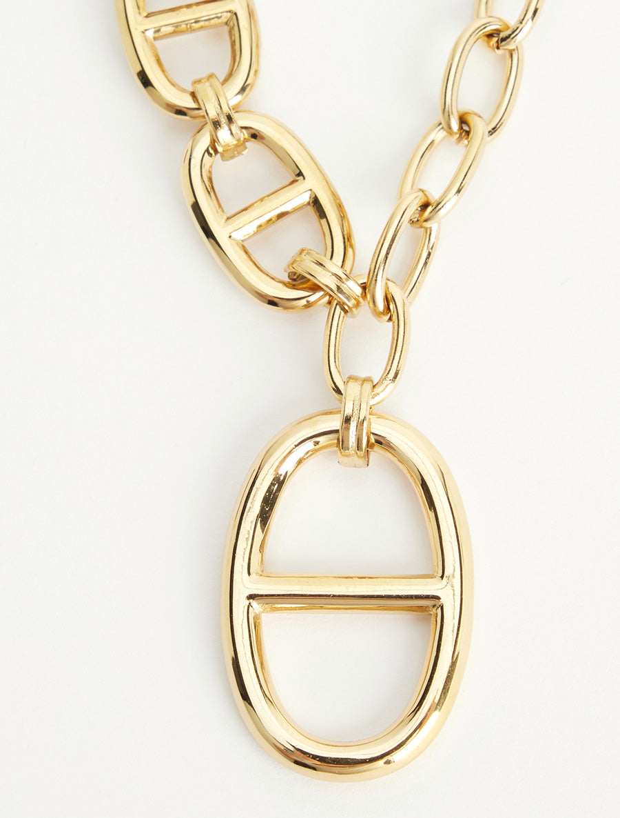 Collier en maille à pendentif stylisé - Or - 3