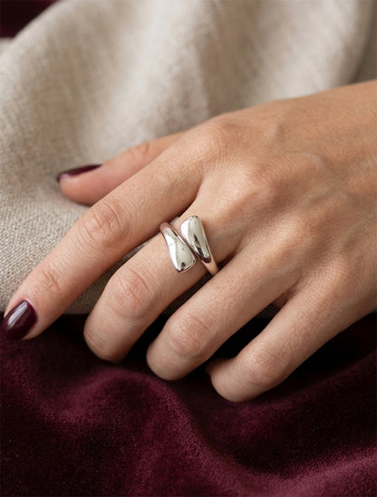 Bague courbe audacieuse - Argent - 1