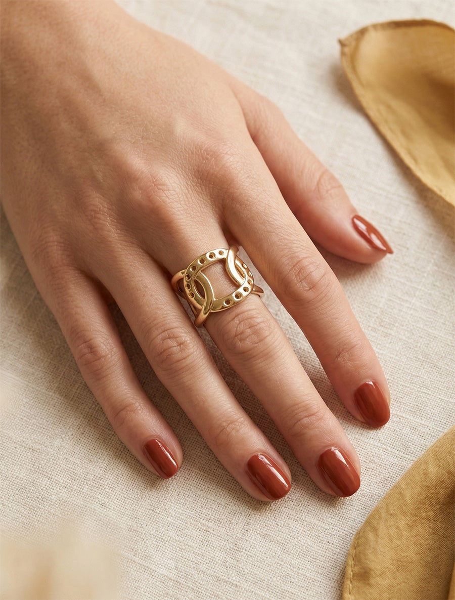 Bague style anneaux croisés - Or - 1