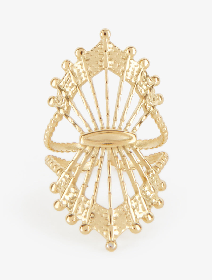 Bague style couronne - Or - 3