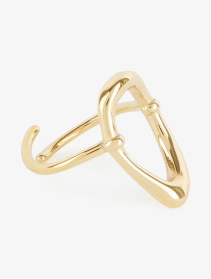 Bague ajustable motif oval ajouré - Or - 2