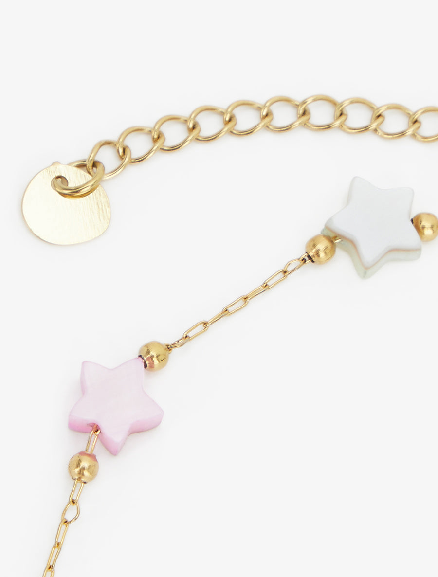 Chaîne de cheville à étoiles colorées - Or - 3