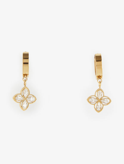 Mini-créoles à charm trèfle - Or - 2