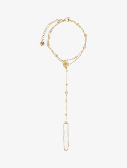 Chaîne de main coquillage et zircon blanc - Or - 2