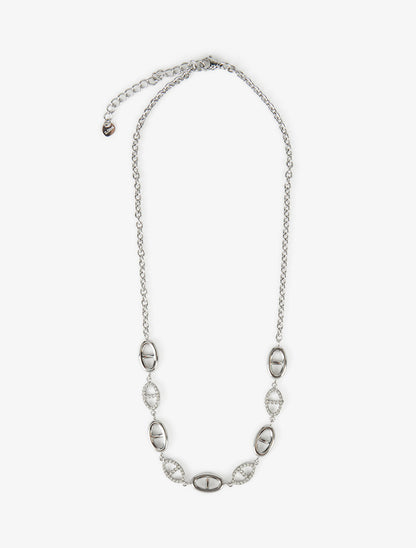 Collier chaîne à maillons marins à strass - Argent - 2