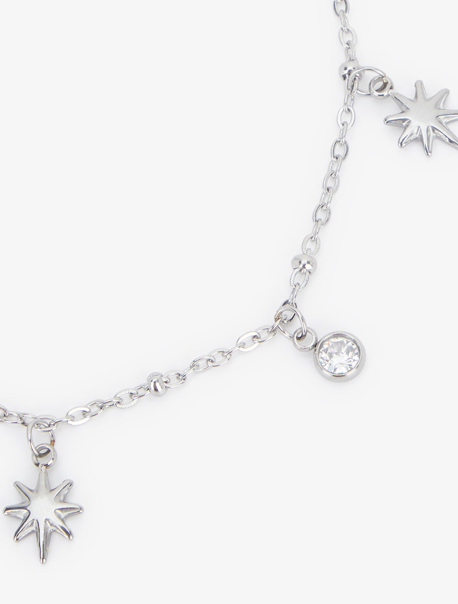 Bracelet fin étoiles et zircons - Argent - 3