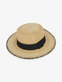 Chapeau en raphia style canotier - Noir - 1