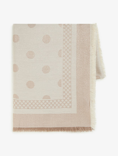 Echarpe carrée irisée à motif pois - Beige - 2