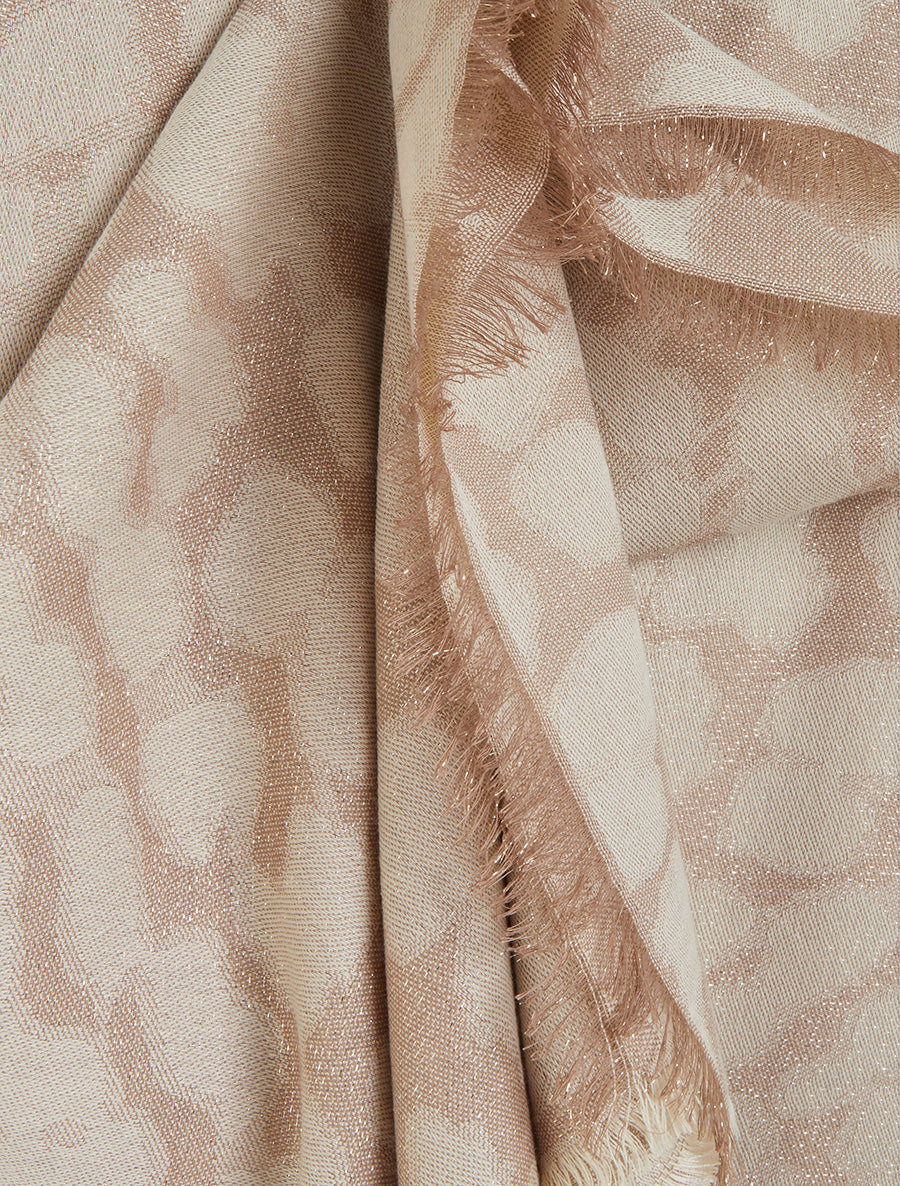 Echarpe carrée à motif léopard irisé - Beige - 3