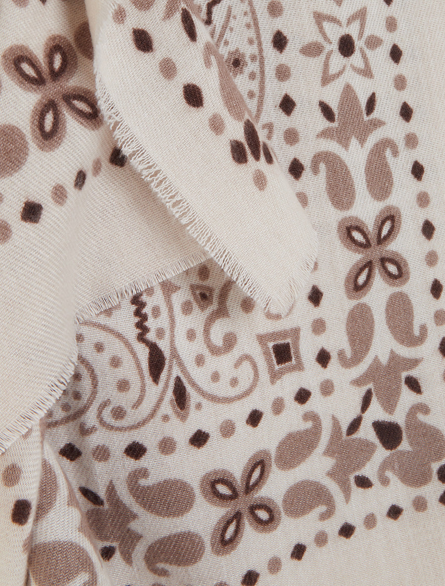 Echarpe rectangulaire à motif bandana - Beige - 3