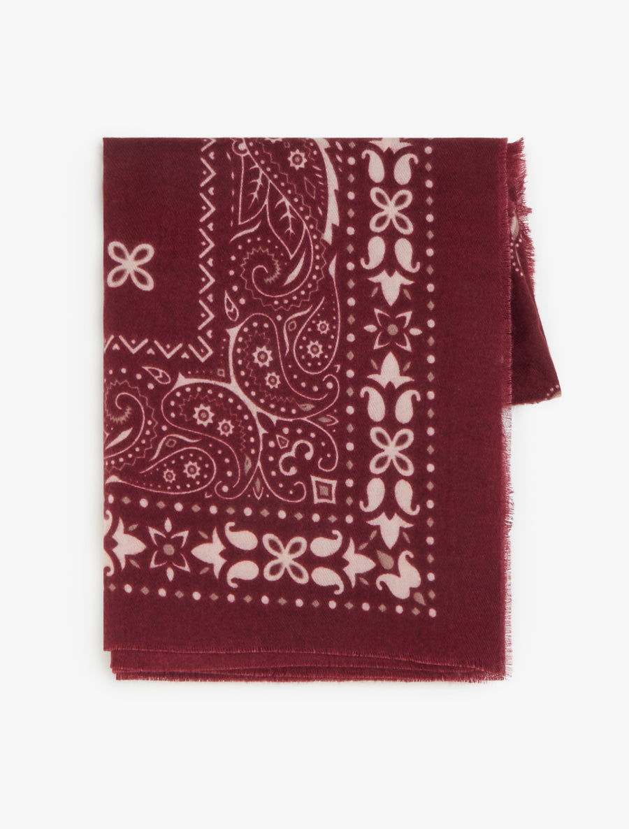 Echarpe rectangulaire à motif bandana - Bordeaux - 2