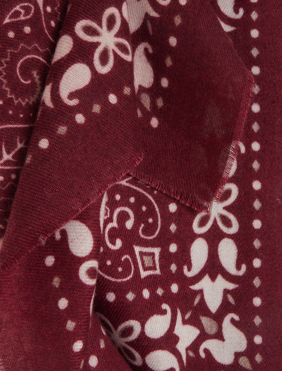 Echarpe rectangulaire à motif bandana - Bordeaux - 3