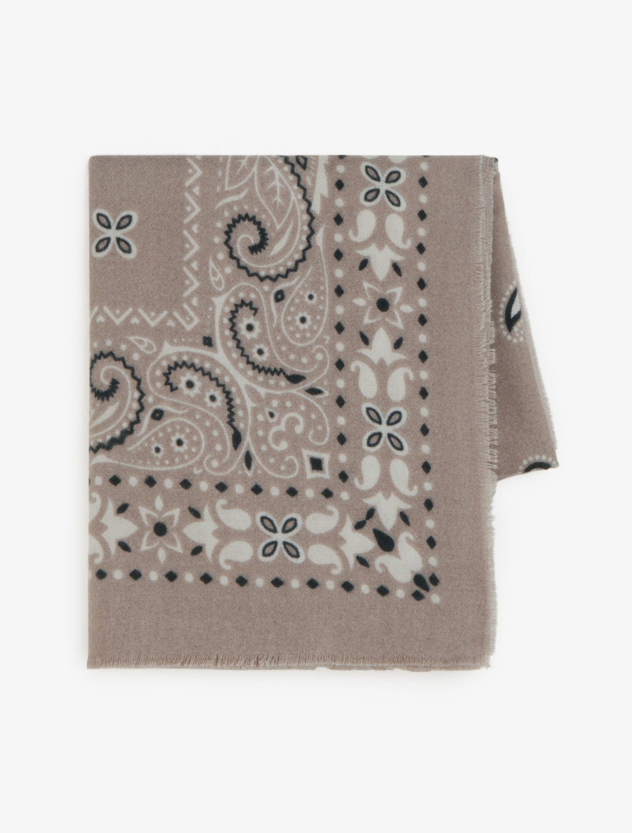Echarpe rectangulaire à motif bandana - Taupe - 2