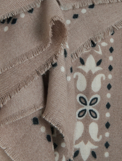 Echarpe rectangulaire à motif bandana - Taupe - 3