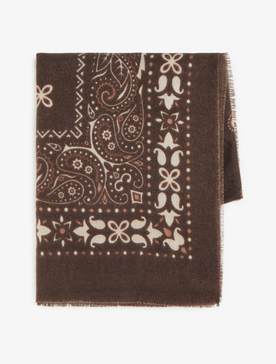Echarpe rectangulaire à motif bandana - Marron - 2