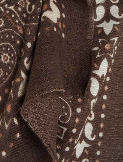 Echarpe rectangulaire à motif bandana - Marron - 3
