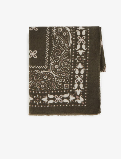 Echarpe rectangulaire à motif bandana - Kaki - 2