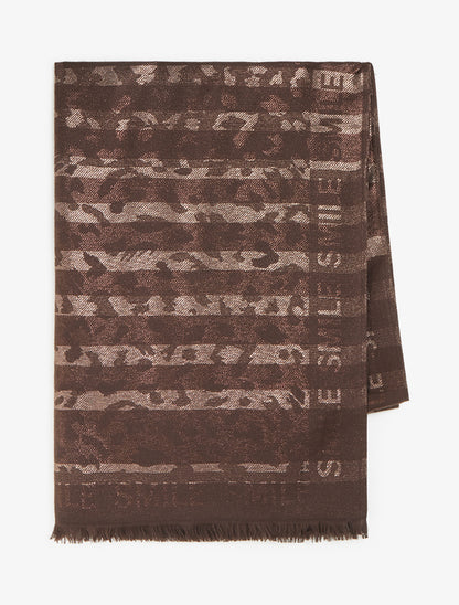Echarpe rectangulaire irisée à motif léopard - Marron - 2