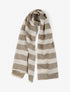 Echarpe en coton mélangé à imprimé rayures avec des touches irisées - Taupe - 1