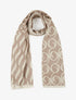 Echarpe en laine mélangée à pois et arabesques - Taupe - 1