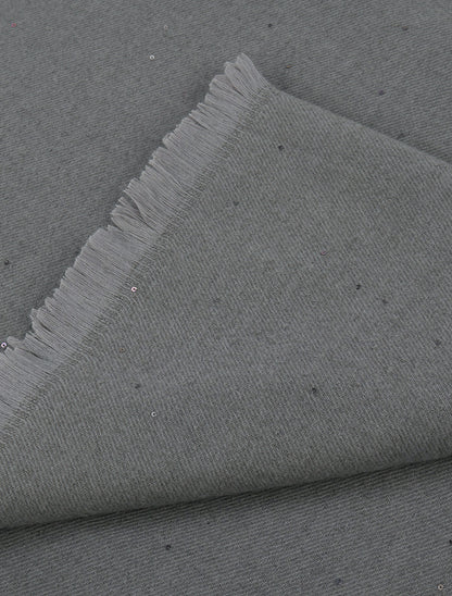 Echarpe coton mélangé à sequins - Gris - 3