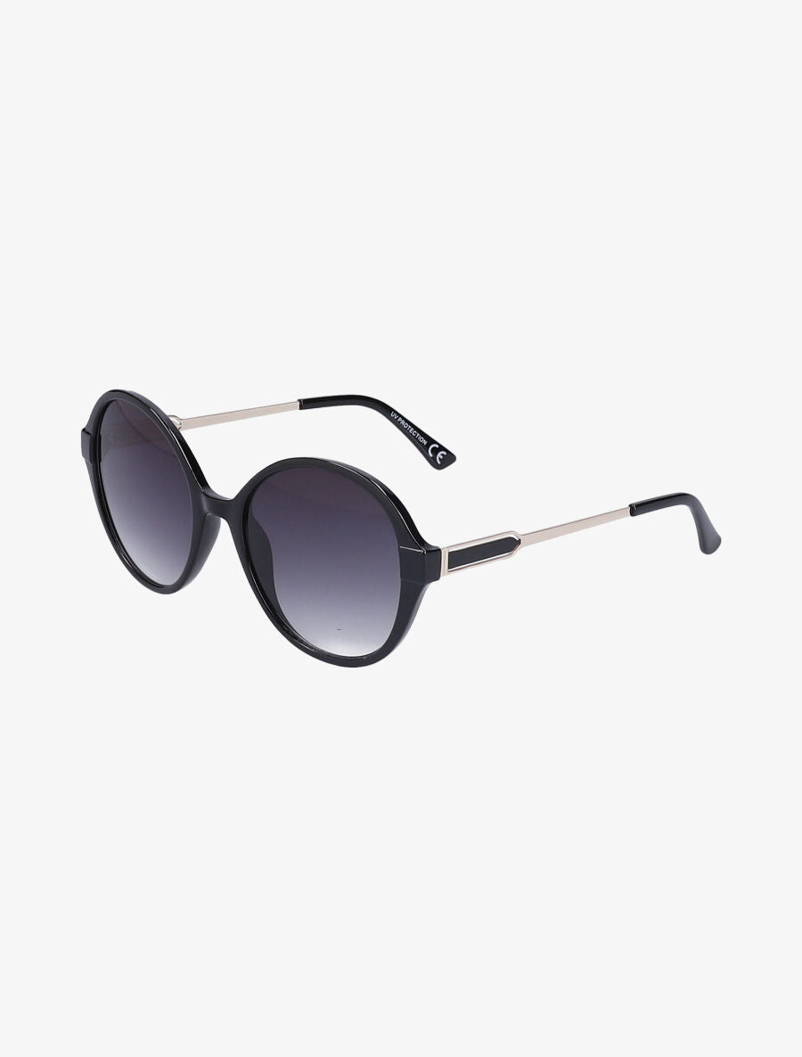 Lunettes ovales oversize - Noir/or - 1