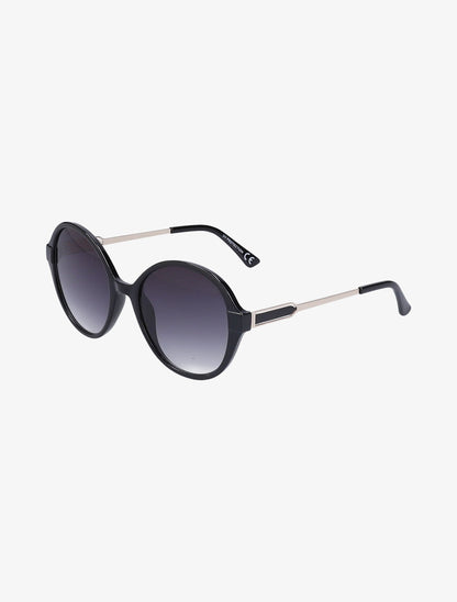 Lunettes ovales oversize - Noir/or - 1