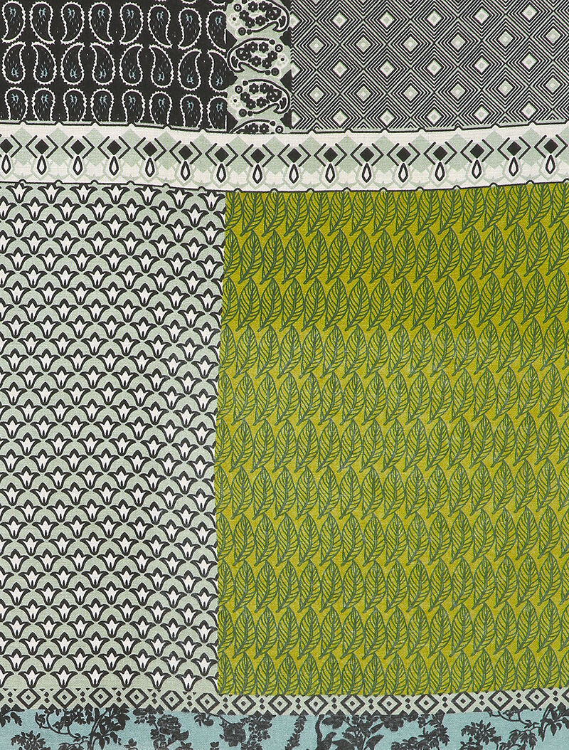 Foulard à imprimé végétal et cachemire - Vert - 2