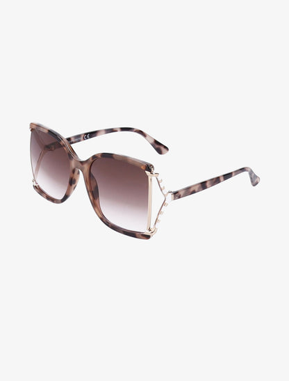 Lunettes de soleil carrés oversize - Beige - 1