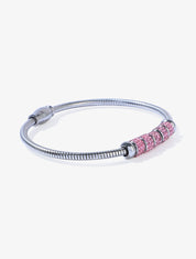 Bracelet maille serpent orné de zircons - Argent - 3