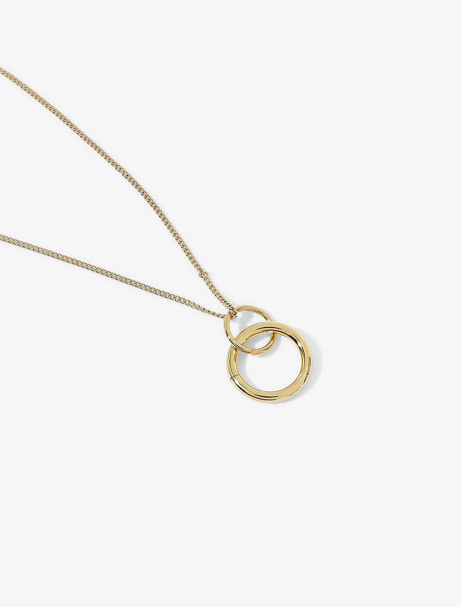 Collier à pendentif doubles cercles - Or - 2