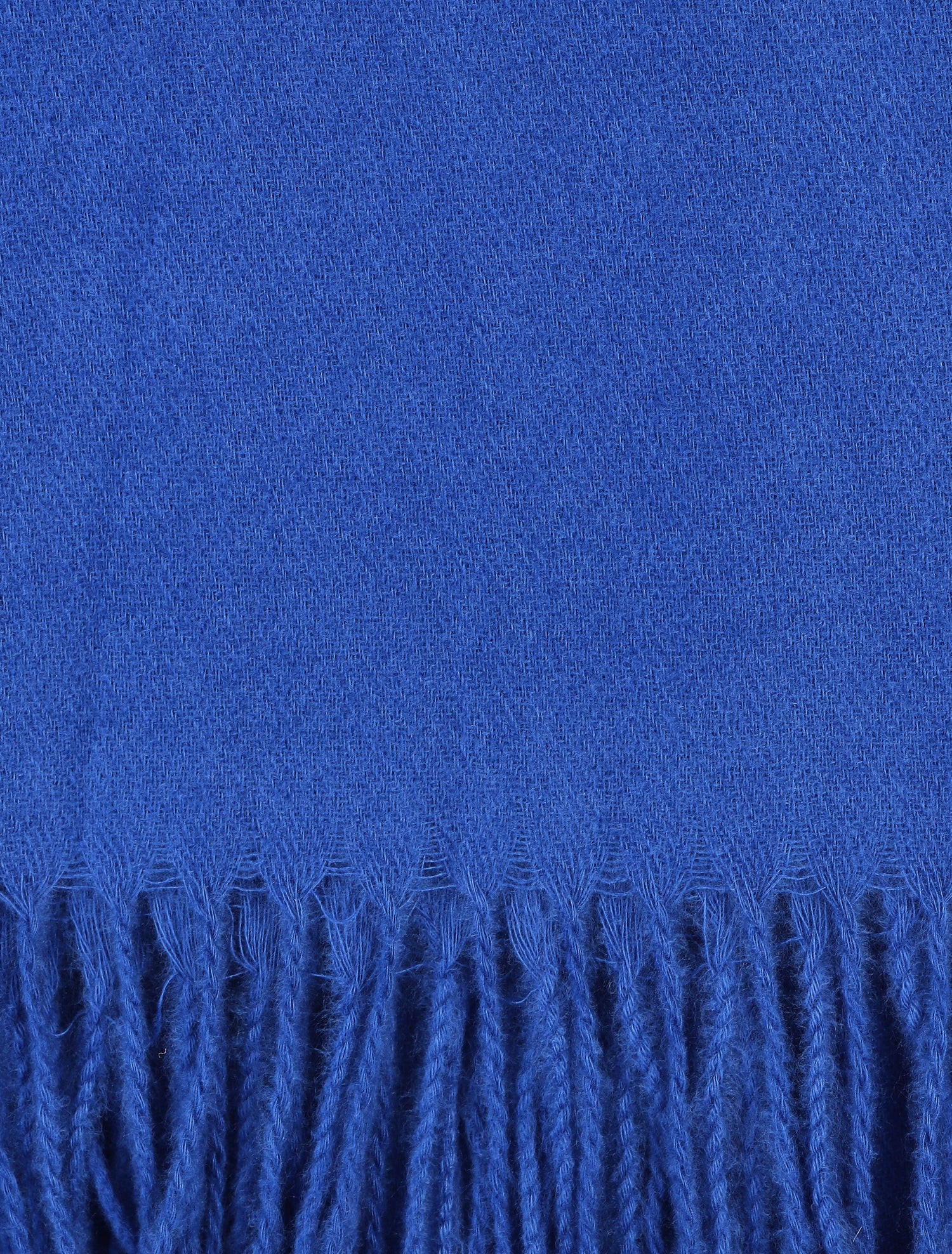 Echarpe en laine mélangée à franges - Bleu roi - 3