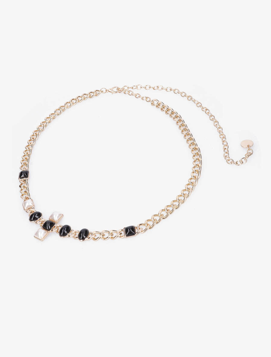 Ceinture chaîne et strass - Or - 3