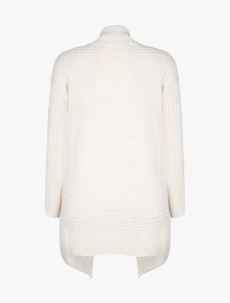 Gilet long maille - beige - 2