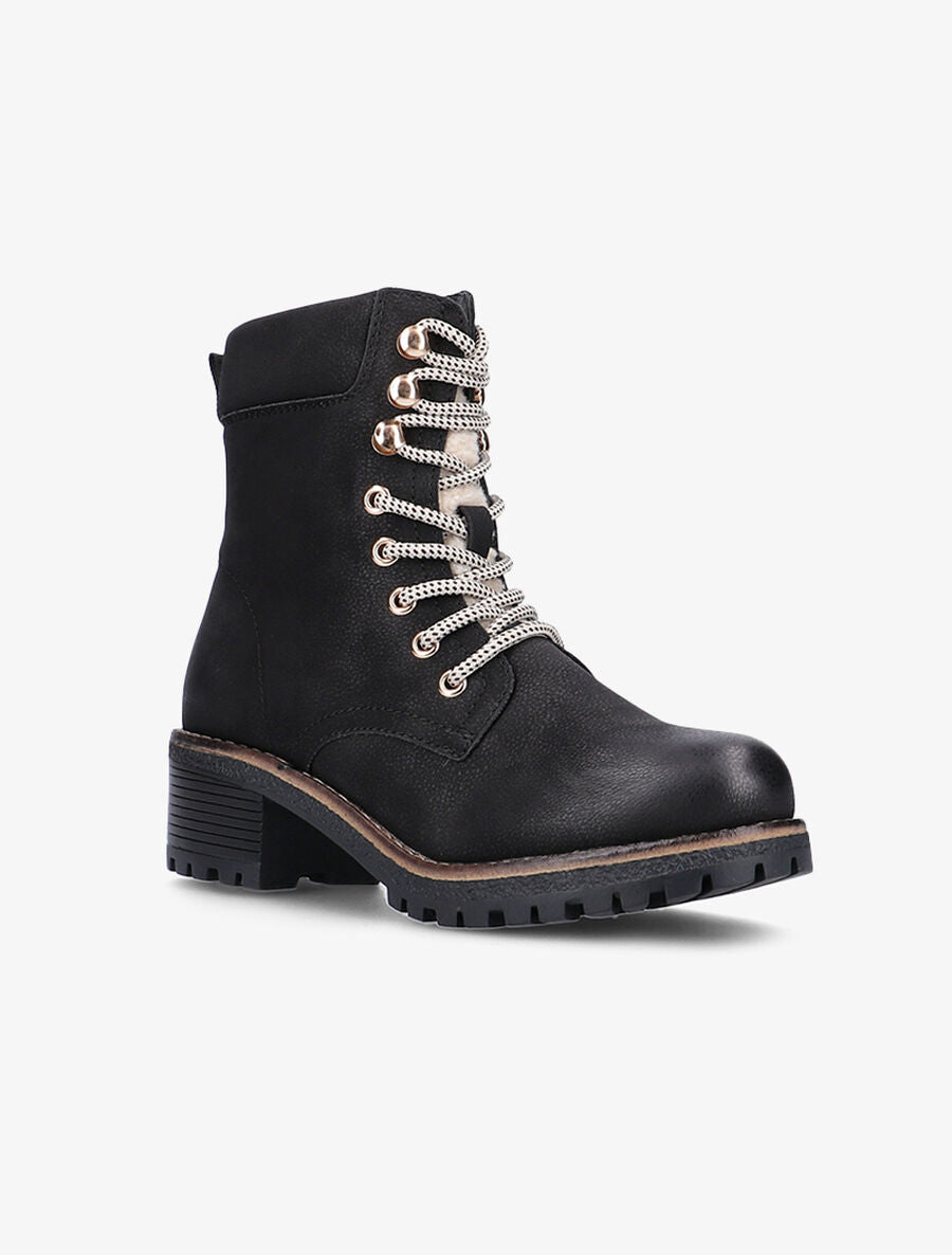 Boots à languette et intérieur duveteux - Noir - 2