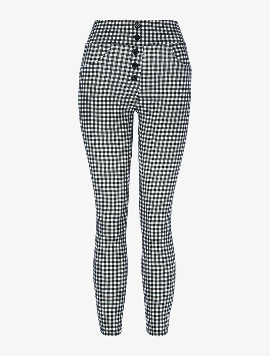 Legging taille haute vichy - Noir - 1