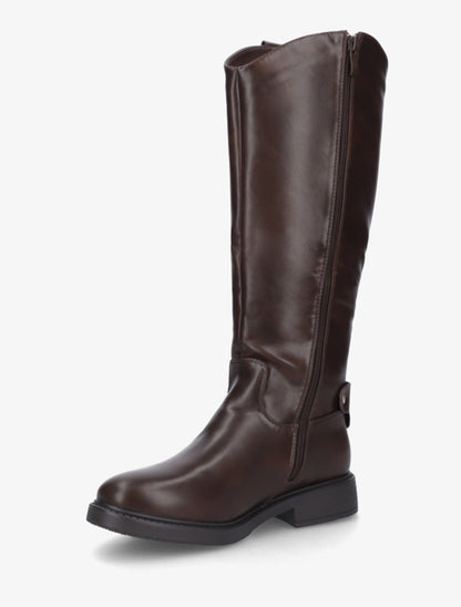 Bottes style cavalière en simili - Marron - 3