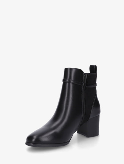 Bottines bimatière avec sangles - Noir - 3
