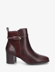 Bottines bimatière avec sangles - Lie de vin - 1