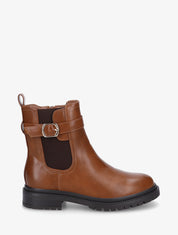 Bottines élastiquées à boucle et semelle crantée - Camel - 1